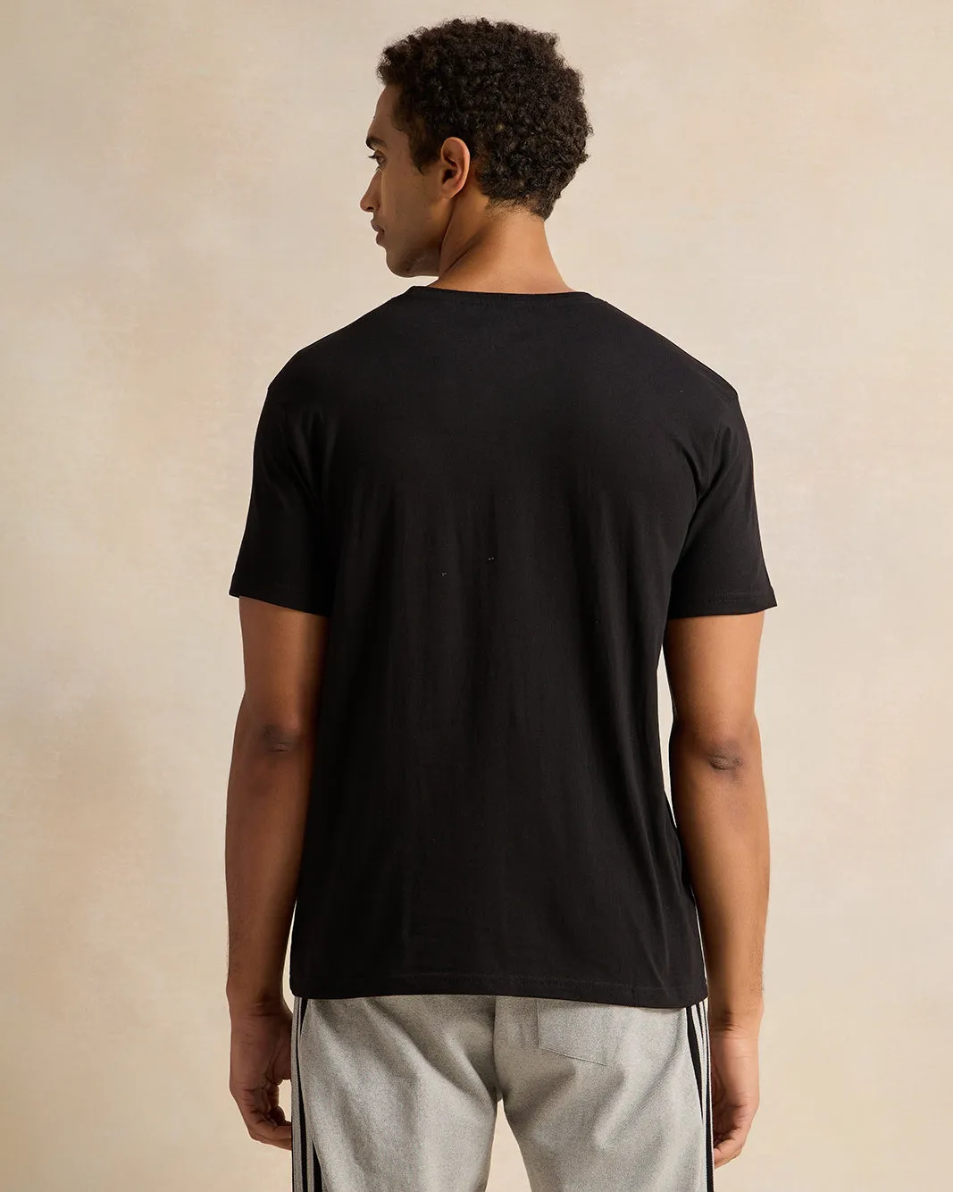 Men Black Printed T-Shirt sold by Redtag product image thumbnail 3
