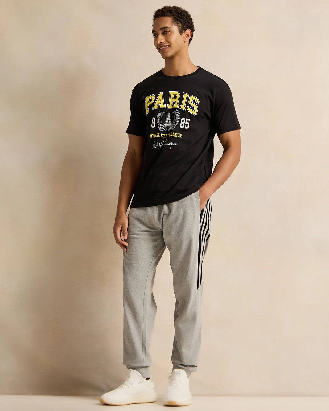 Men Black Printed T-Shirt sold by Redtag product image thumbnail 2