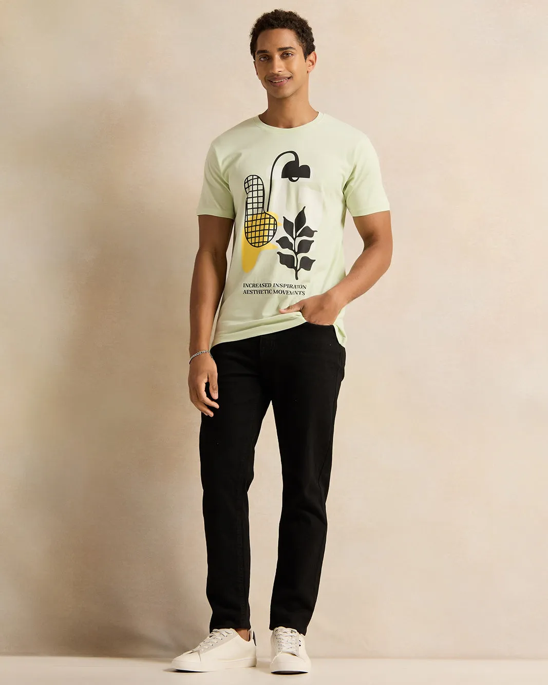 Men Green Printed T-Shirt sold by Redtag product image thumbnail 2