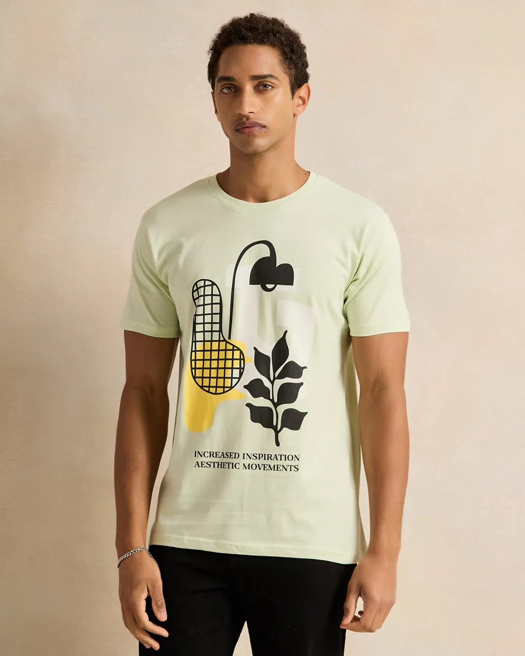 Men Green Printed T-Shirt sold by Redtag