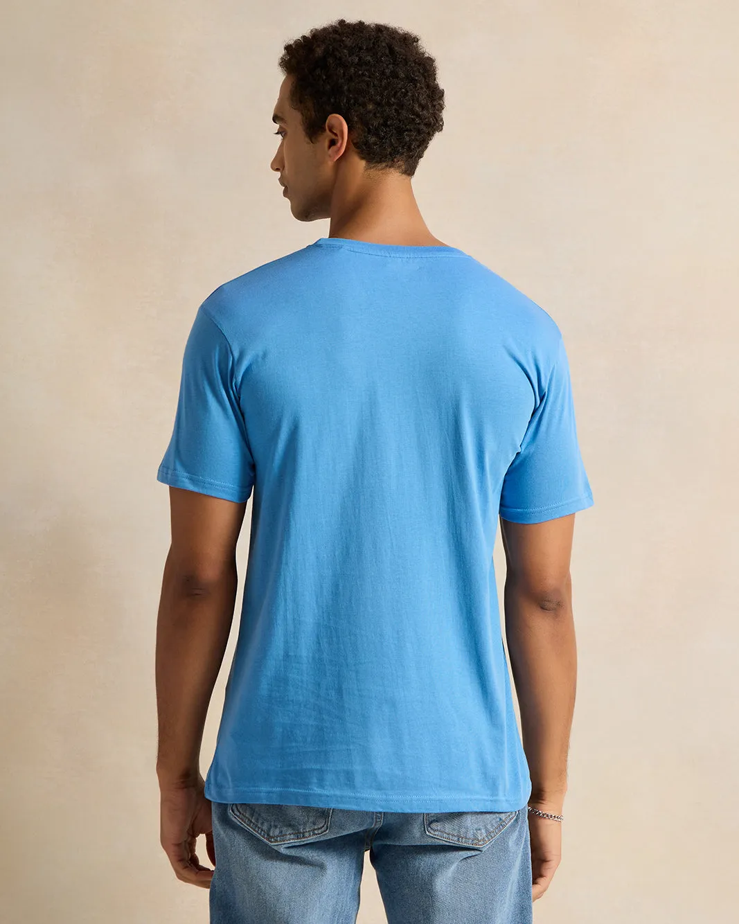 Men Blue Printed T-Shirt sold by Redtag product image thumbnail 3