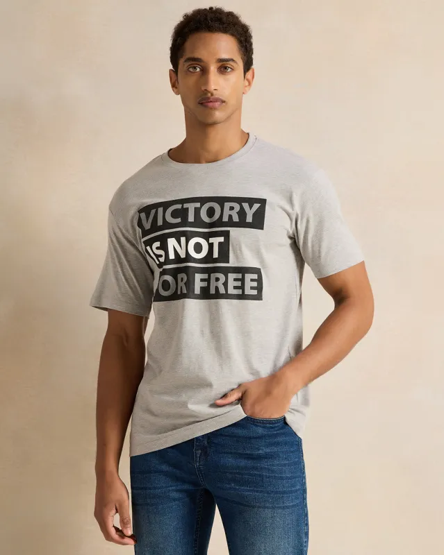 Men Grey Printed T-Shirt sold by Redtag