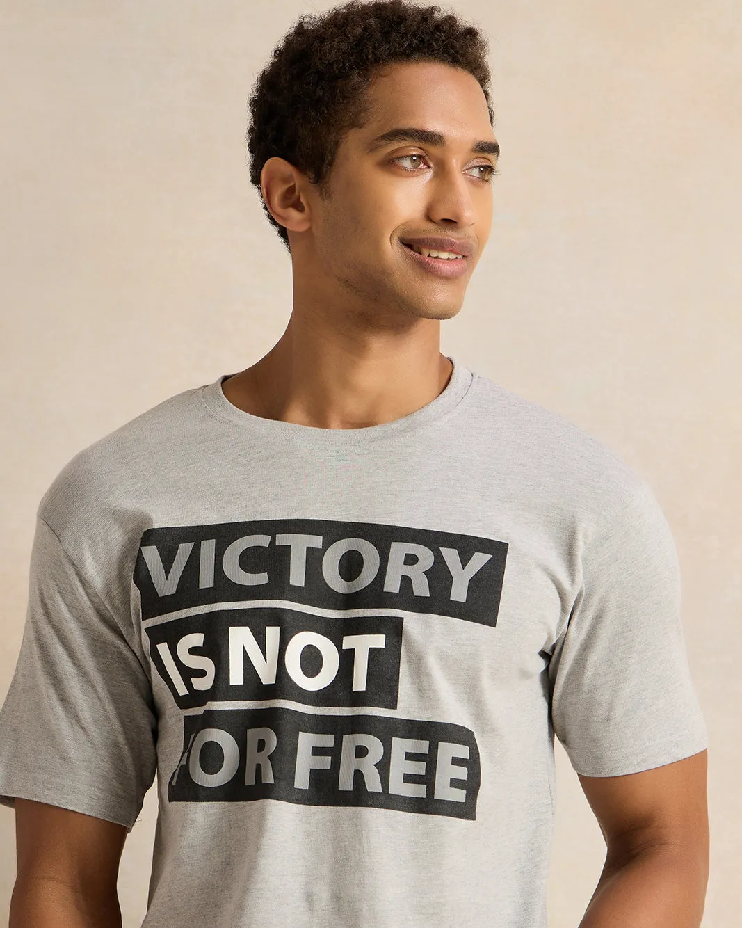 Men Grey Printed T-Shirt sold by Redtag product image thumbnail 4