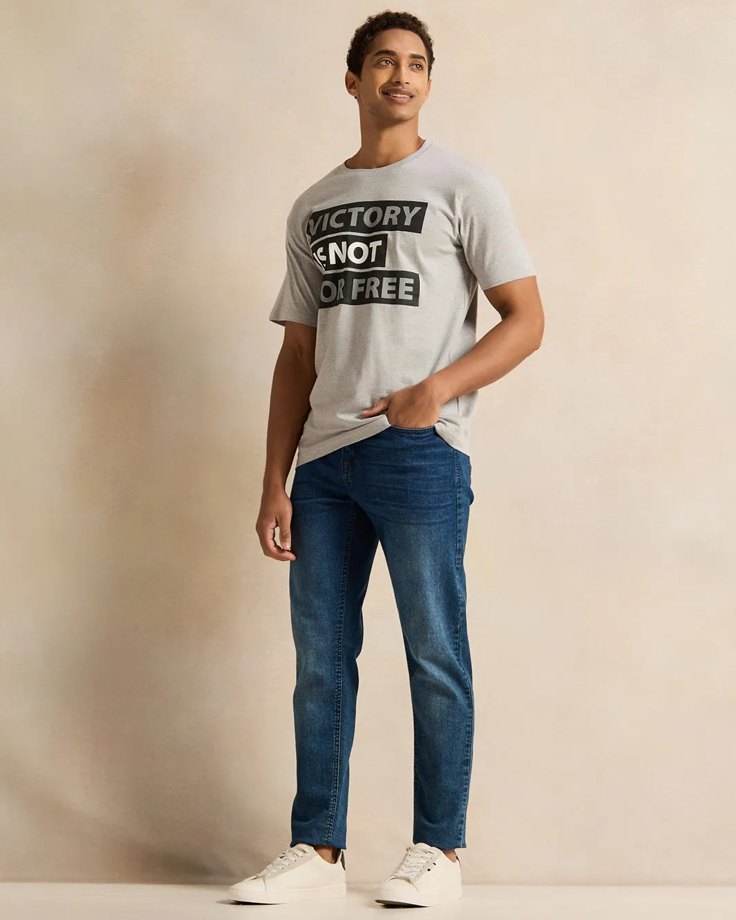 Men Grey Printed T-Shirt sold by Redtag product image thumbnail 2