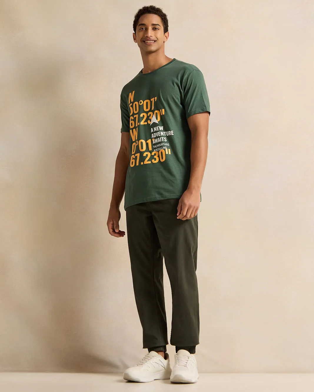 Men Green Printed T-Shirt sold by Redtag product image thumbnail 2