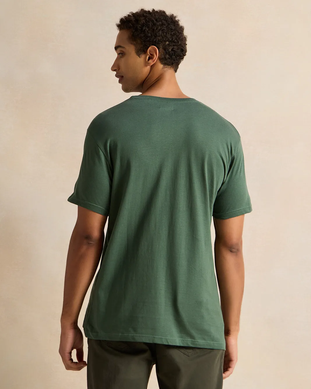 Men Green Printed T-Shirt sold by Redtag product image thumbnail 3