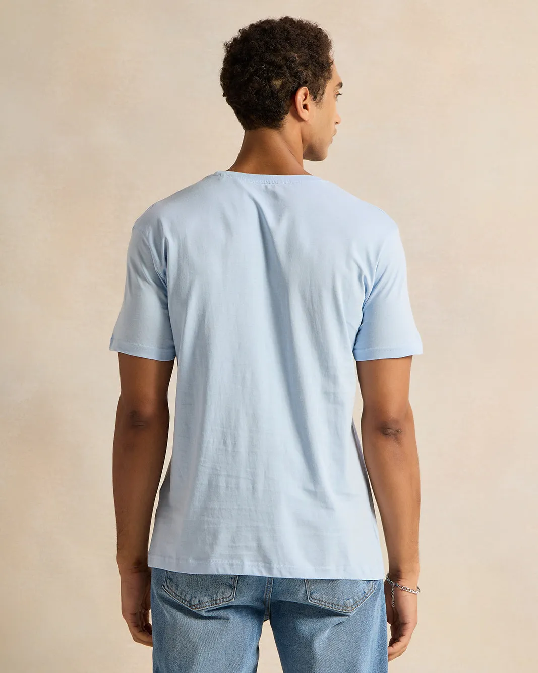 Men Blue Printed T-Shirt sold by Redtag product image thumbnail 3