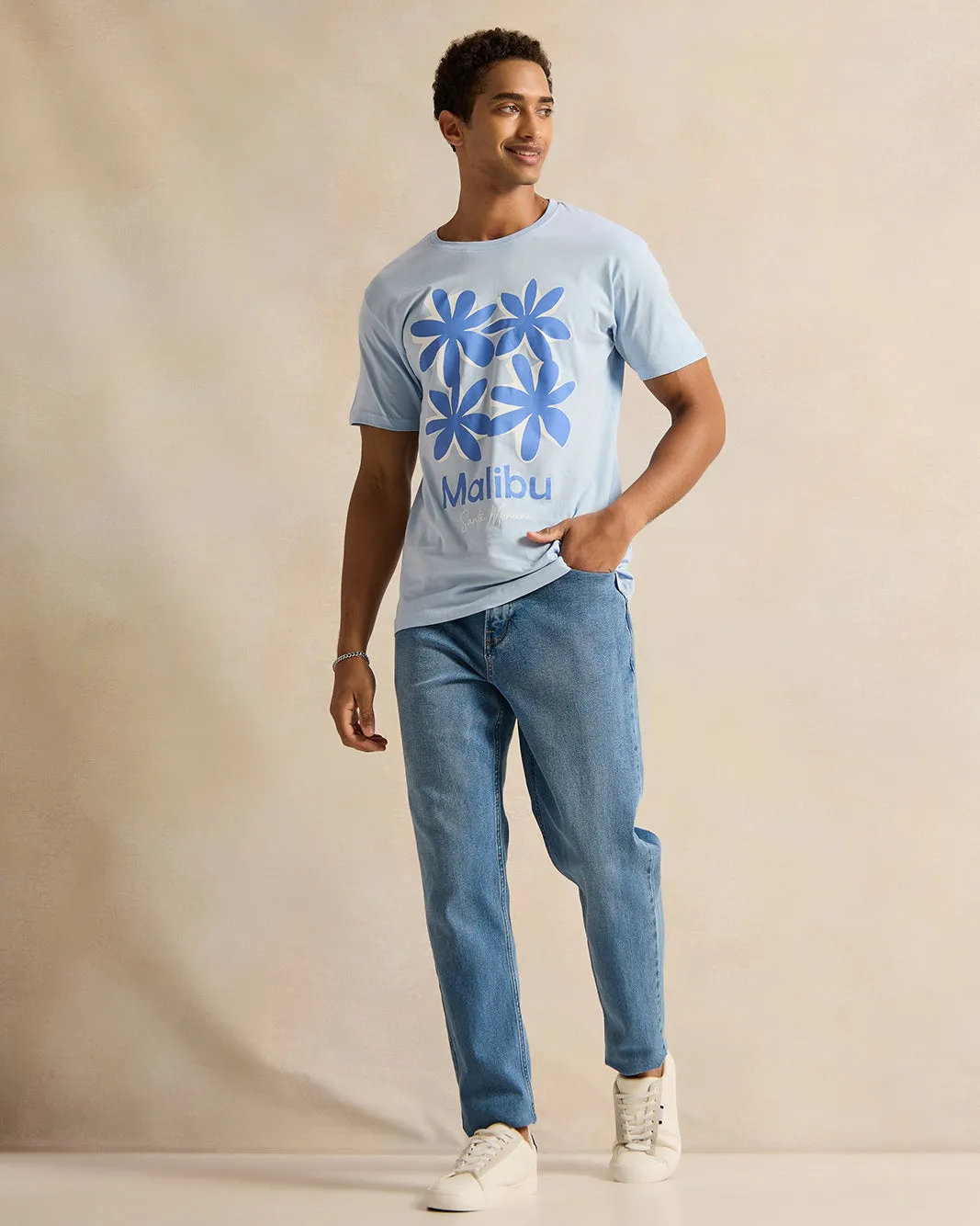 Men Blue Printed T-Shirt sold by Redtag product image thumbnail 2