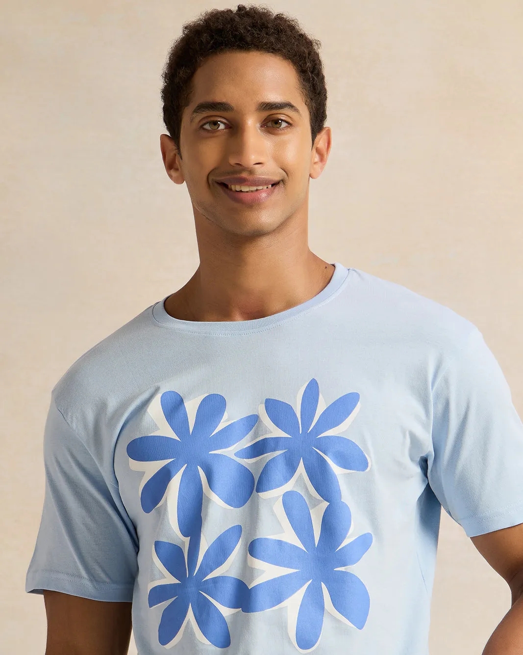 Men Blue Printed T-Shirt sold by Redtag product image thumbnail 4