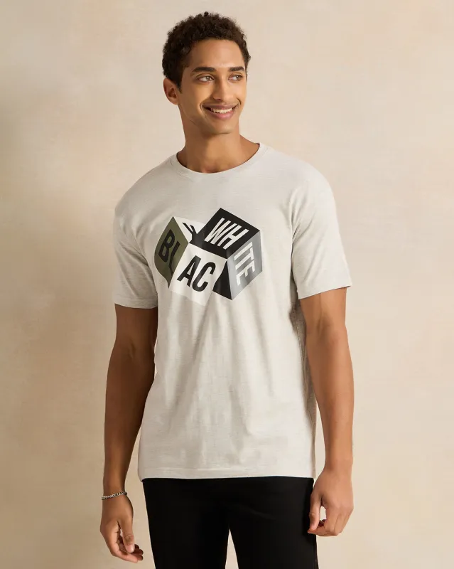Men Grey Printed T-Shirt sold by Redtag