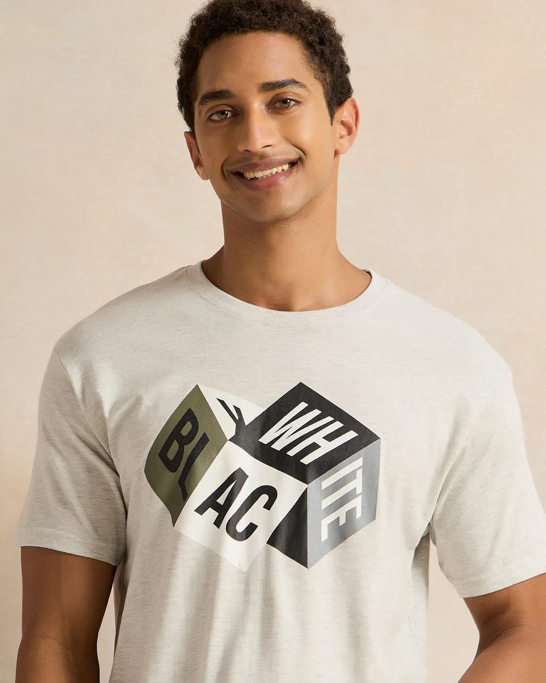 Men Grey Printed T-Shirt sold by Redtag product image thumbnail 4