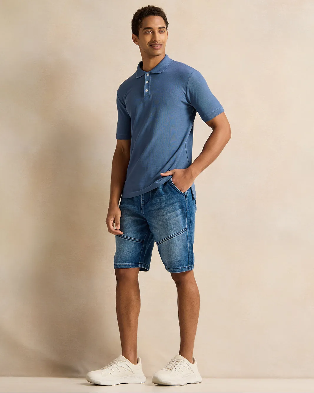 Men Blue Basic Polo Shirt sold by Redtag product image thumbnail 2