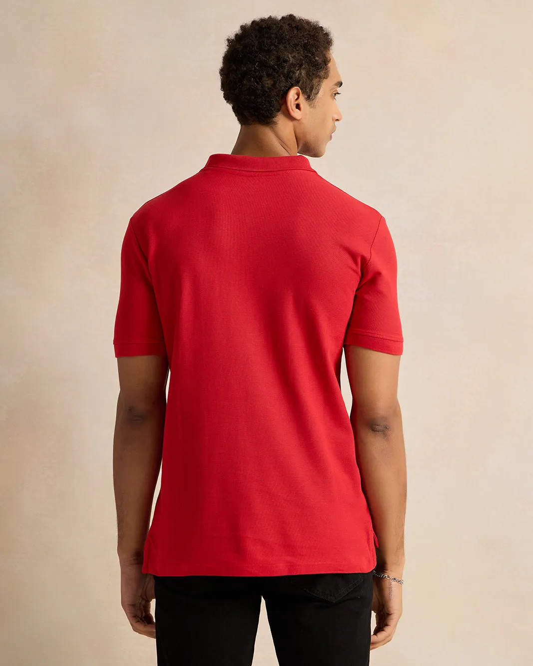 Men Red Basic Polo Shirt sold by Redtag product image thumbnail 3