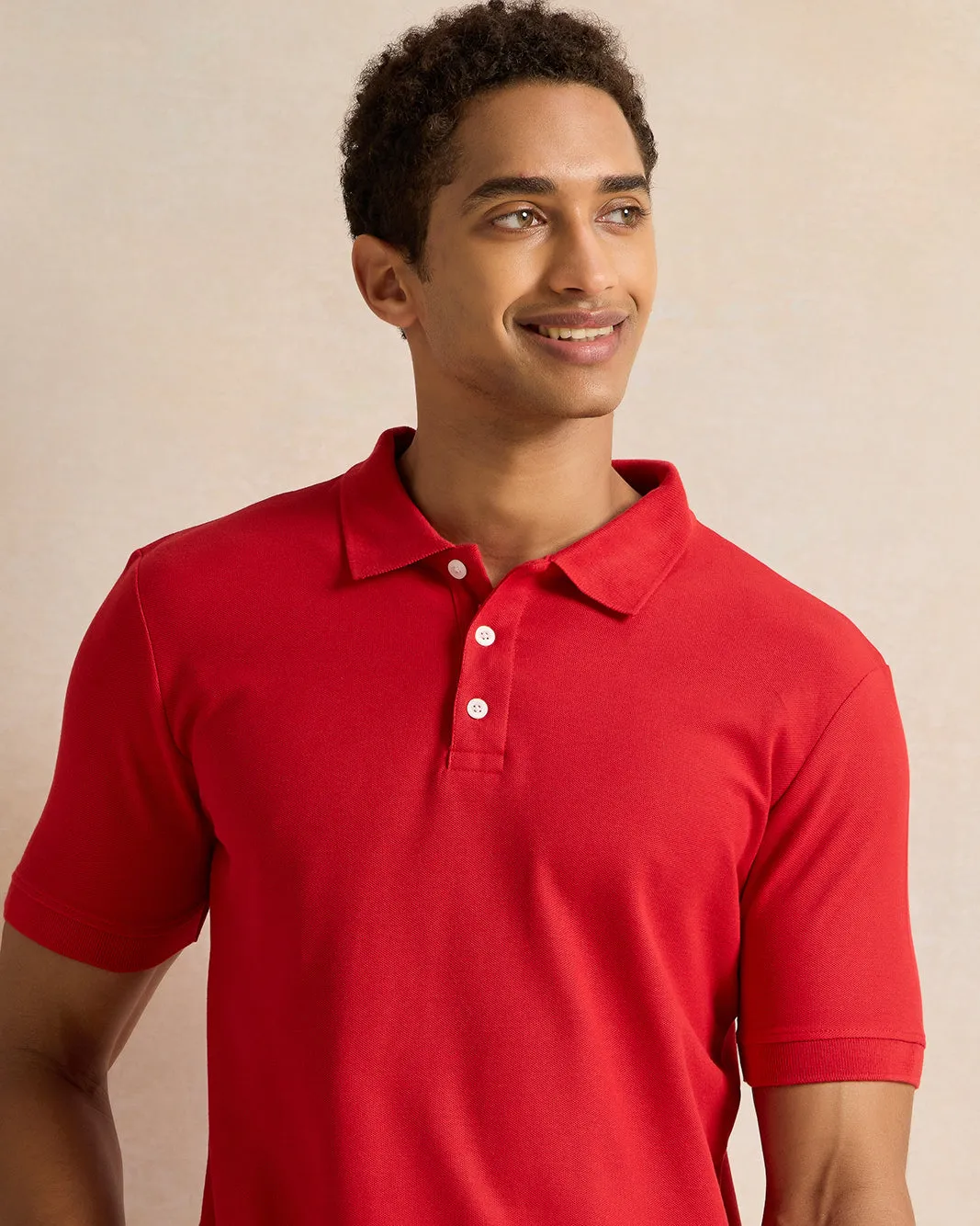 Men Red Basic Polo Shirt sold by Redtag product image thumbnail 4