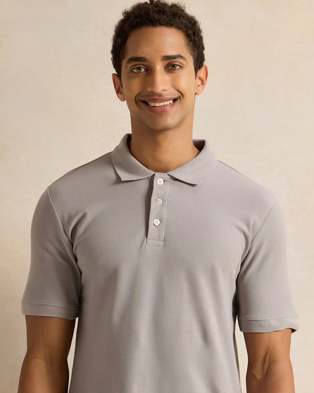 Men Grey Basic Polo Shirt sold by Redtag product image thumbnail 4