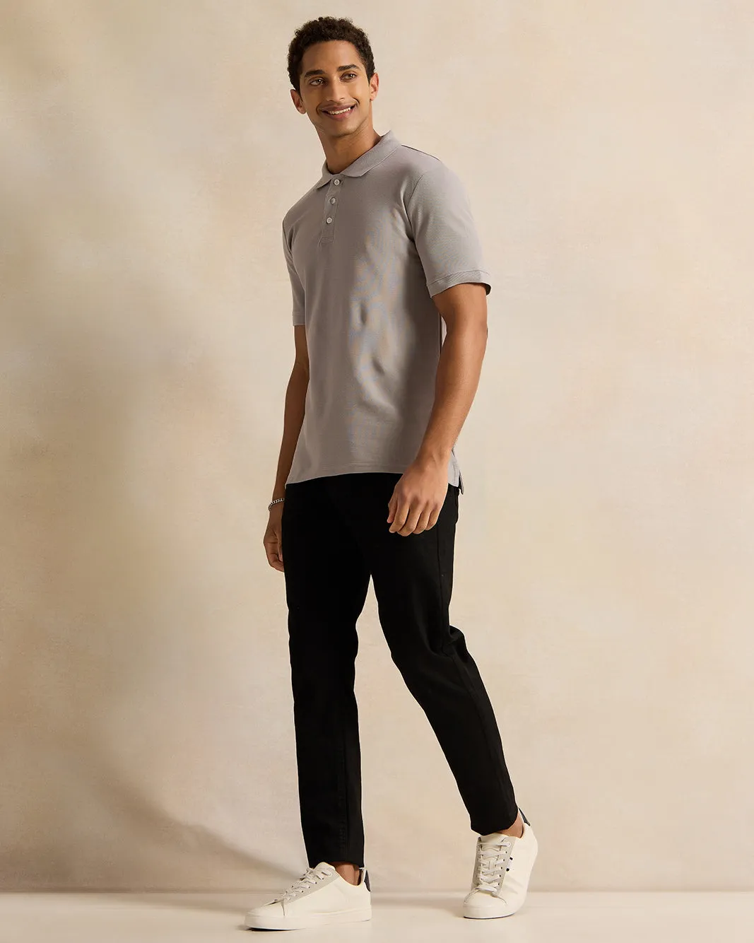 Men Grey Basic Polo Shirt sold by Redtag product image thumbnail 2