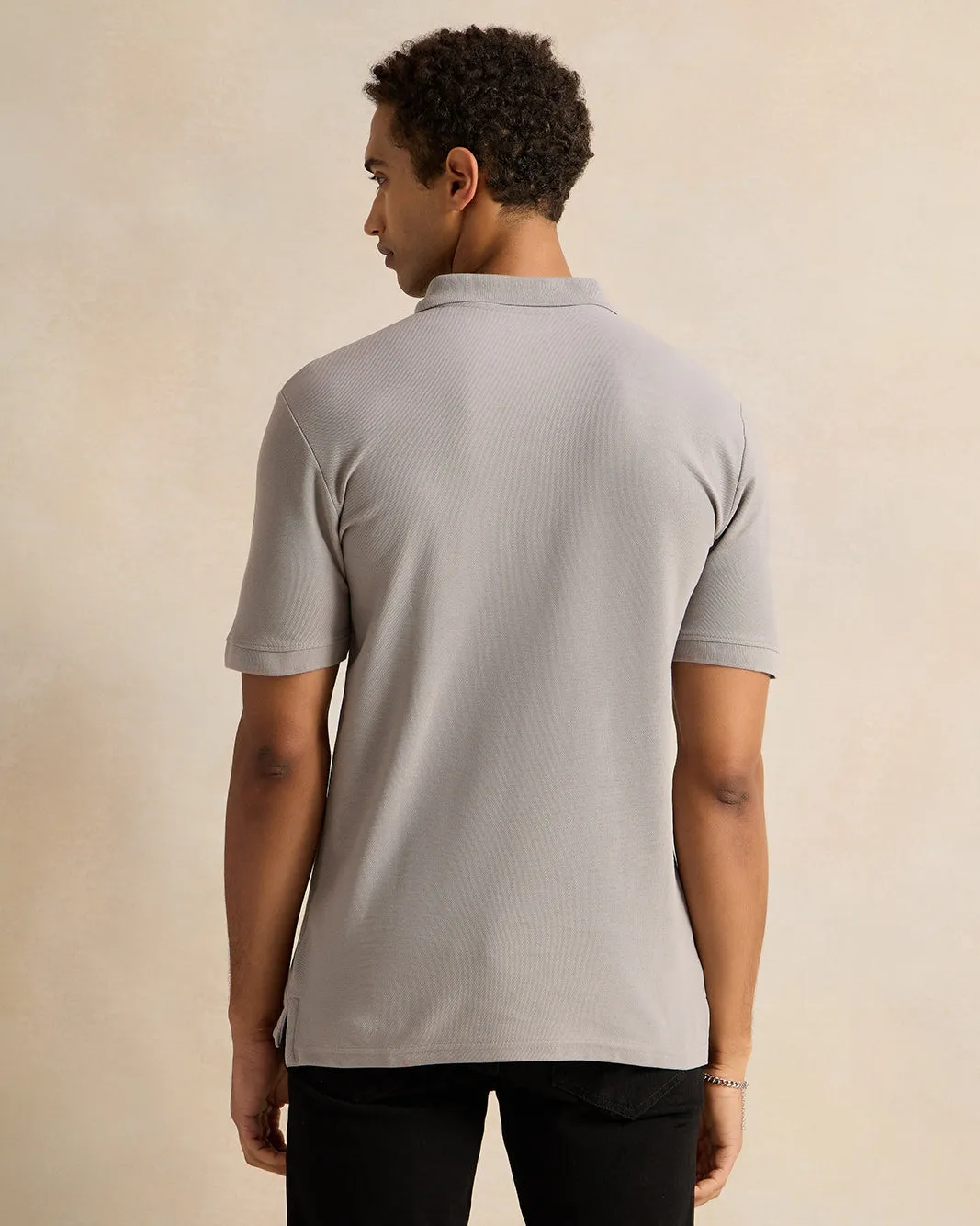 Men Grey Basic Polo Shirt sold by Redtag product image thumbnail 3
