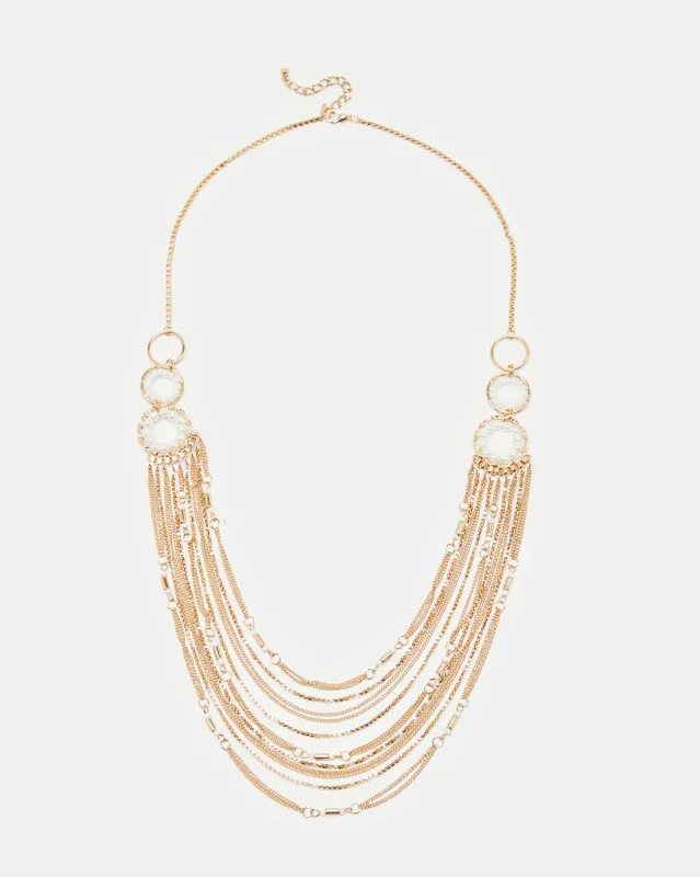 Women Gold Embellished Necklace sold by Redtag