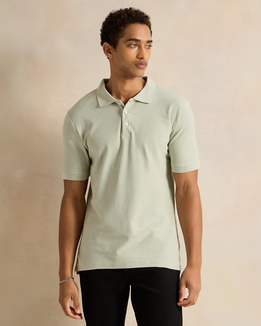 Men Mint Basic Polo Shirt sold by Redtag