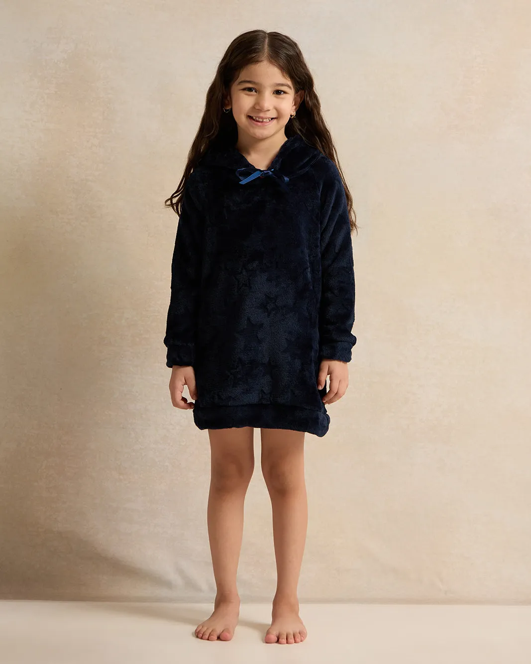 Girls Navy Hooded Nightshirt sold by Redtag product image thumbnail 2