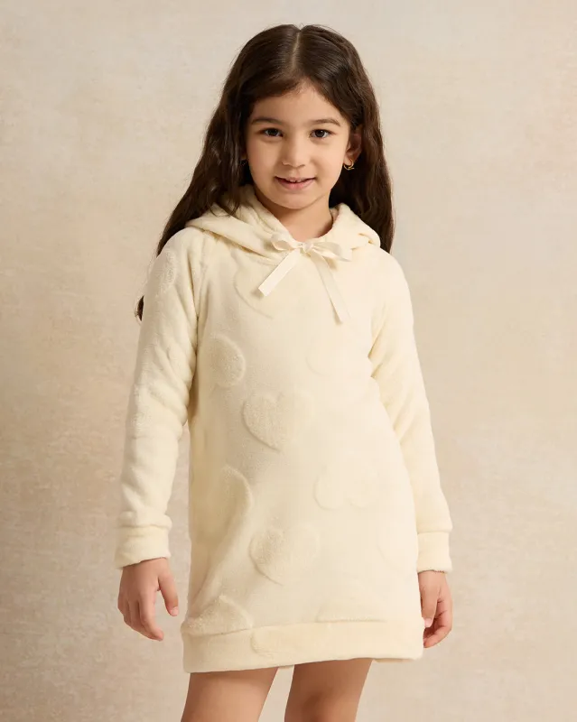 Girls Beige Hooded Nightshirt sold by Redtag