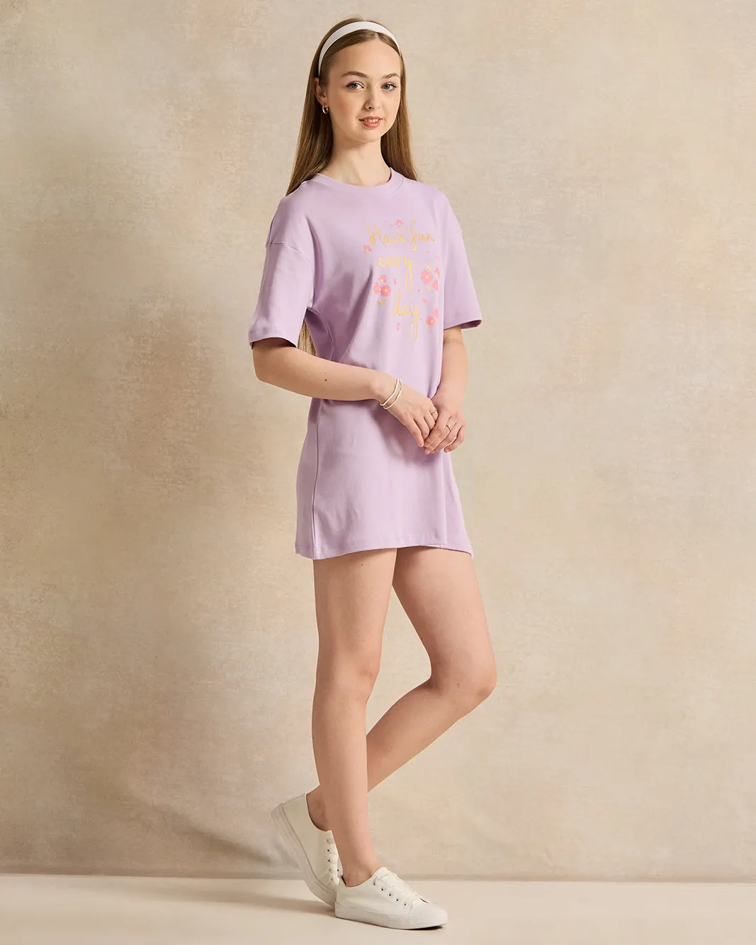 Senior Girls Lilac Casual Dress sold by Redtag product image thumbnail 2