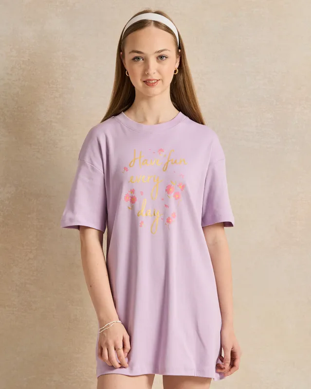 Senior Girls Lilac Casual Dress sold by Redtag