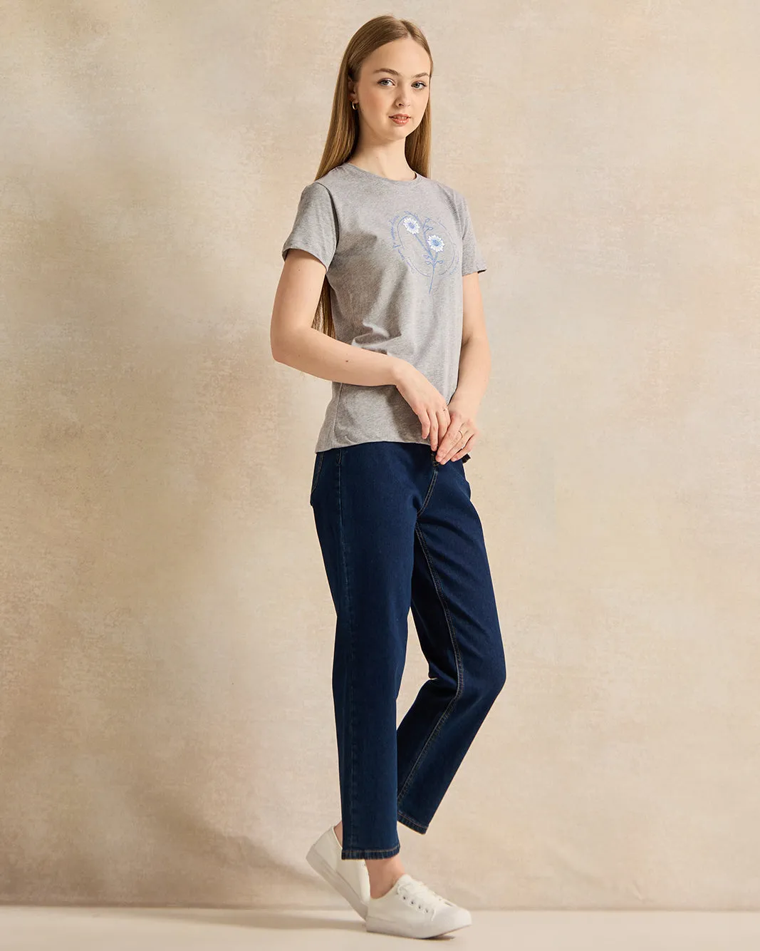 Senior Girls Grey Printed T-Shirt sold by Redtag product image thumbnail 2