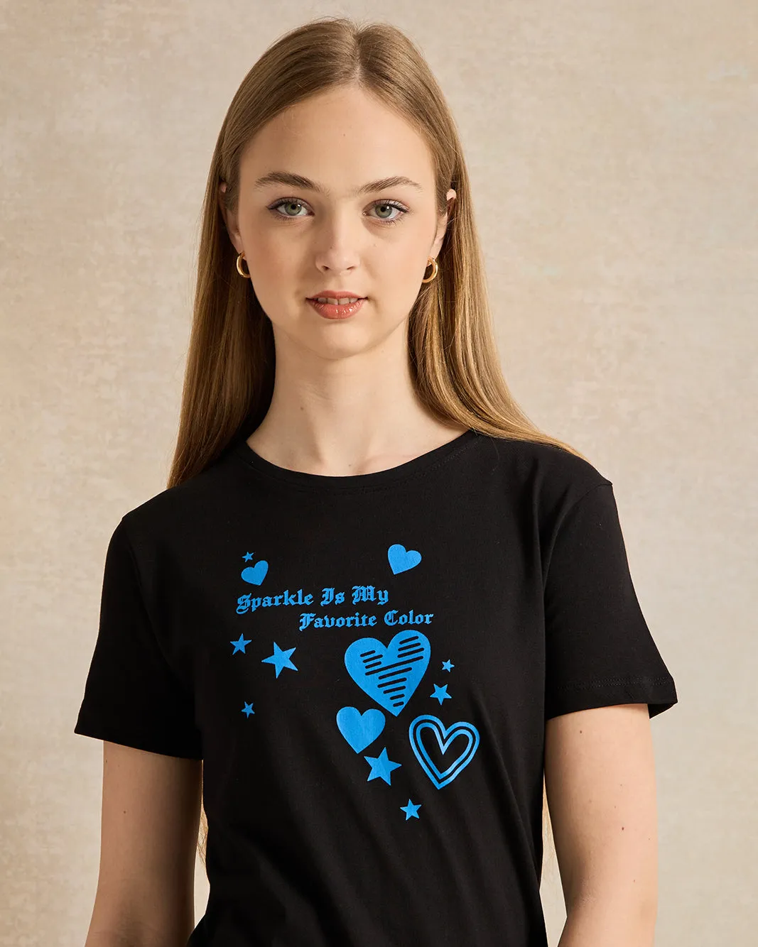 Senior Girls Black Printed T-Shirt sold by Redtag product image thumbnail 4
