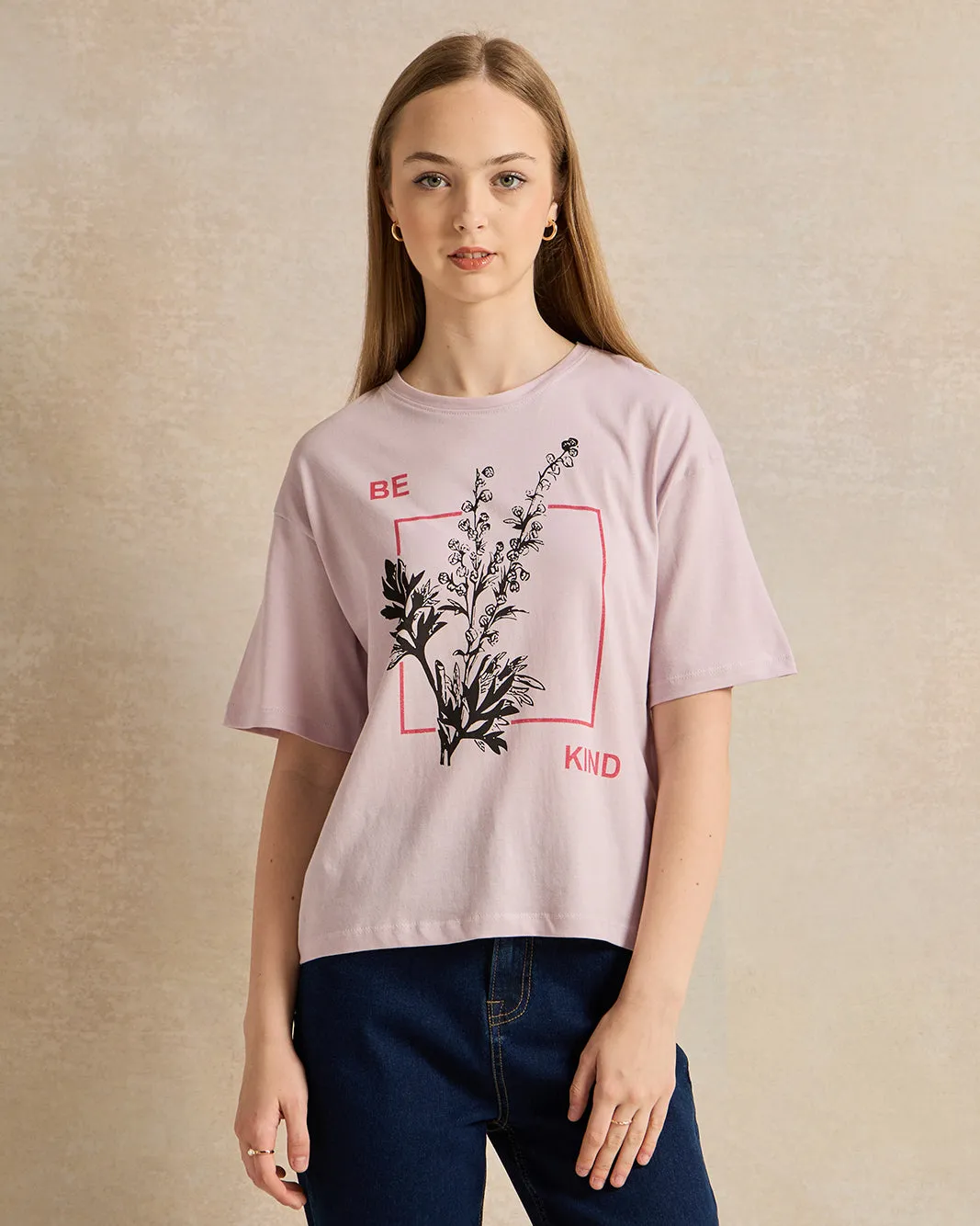 Senior Girls Lilac Printed T-Shirt sold by Redtag