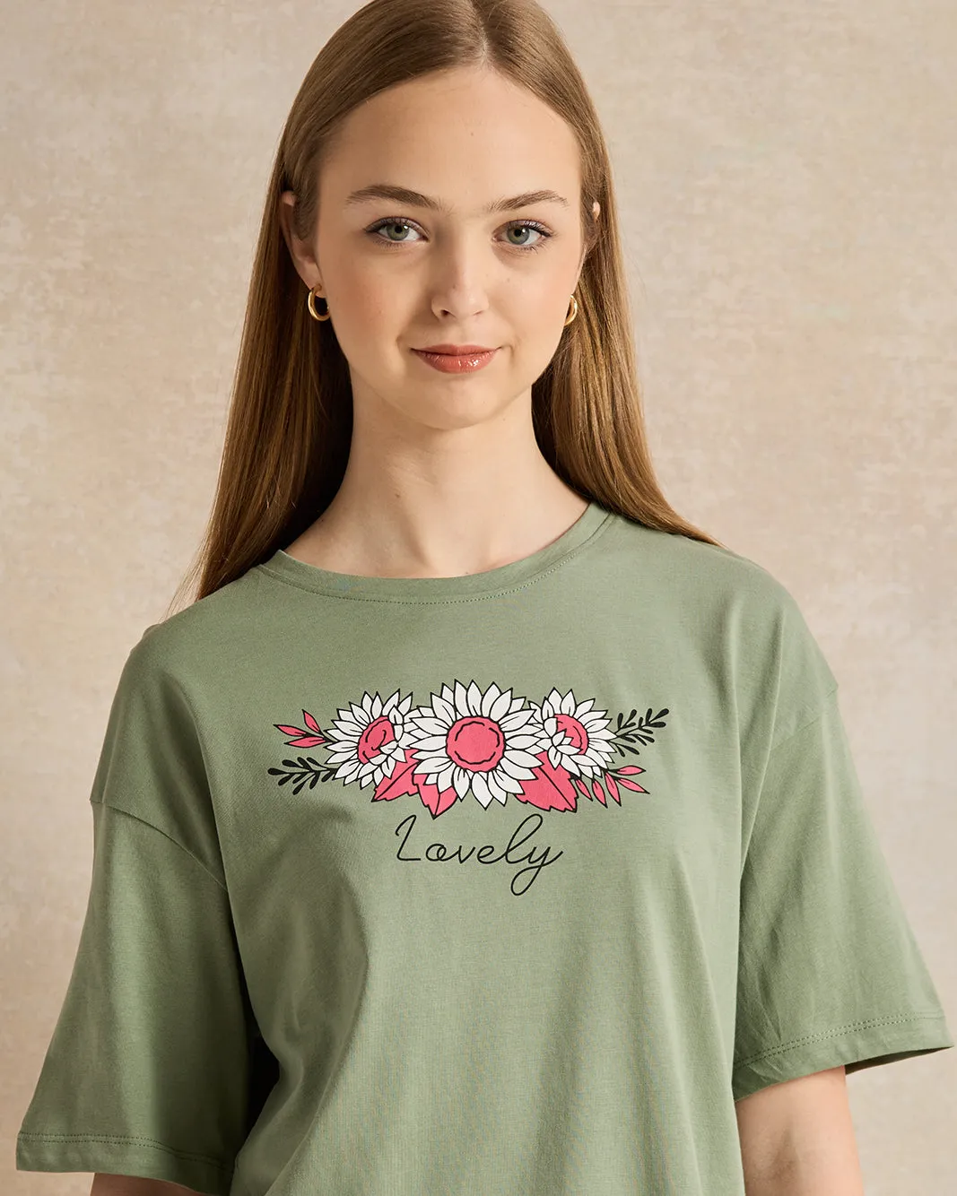 Senior Girls Green Printed T-Shirt sold by Redtag product image thumbnail 4