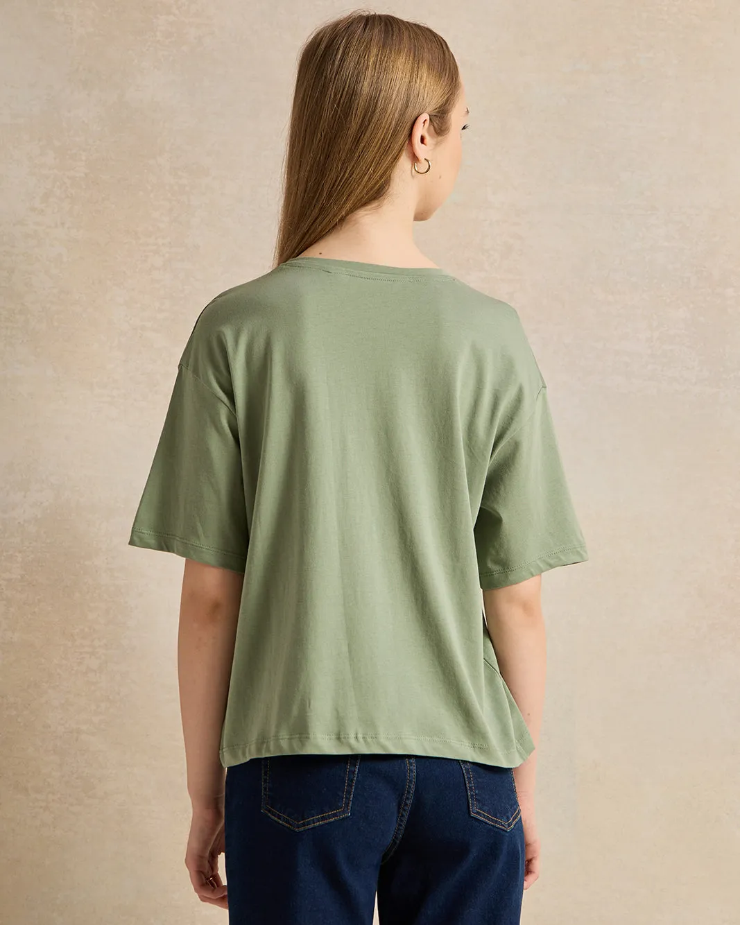 Senior Girls Green Printed T-Shirt sold by Redtag product image thumbnail 3