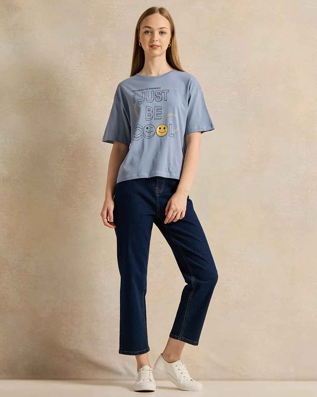 Senior Girls Blue Printed T-Shirt sold by Redtag product image thumbnail 2