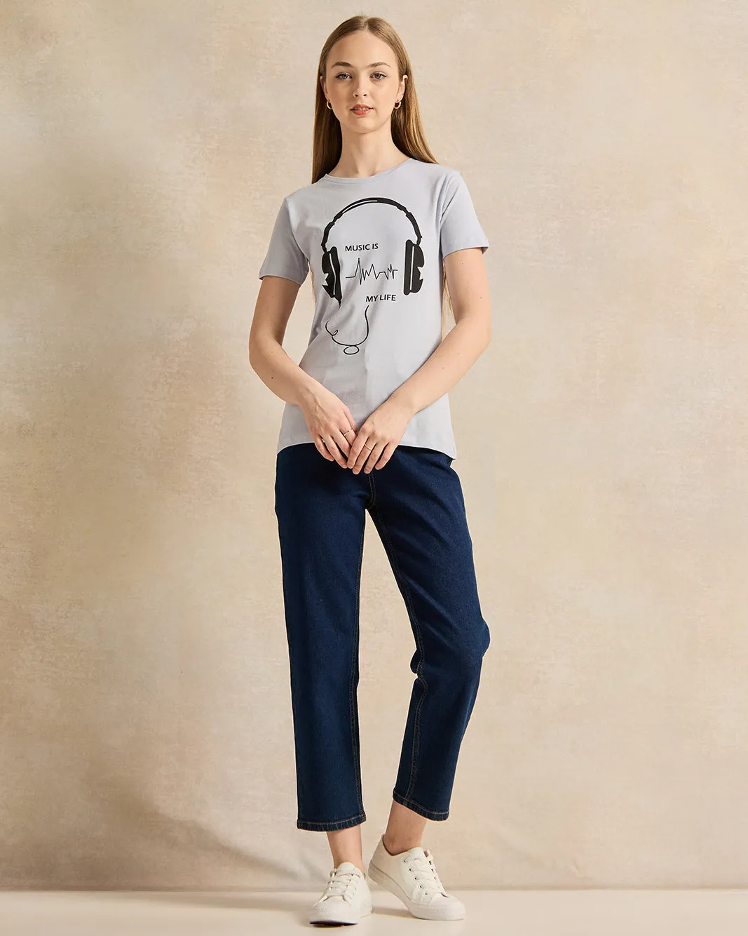 Senior Girls Grey Printed T-Shirt sold by Redtag product image thumbnail 2