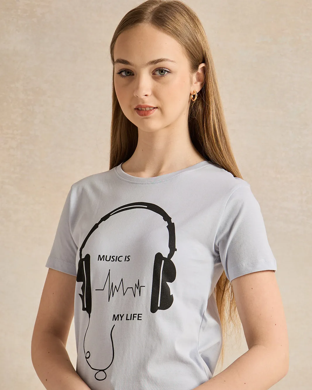 Senior Girls Grey Printed T-Shirt sold by Redtag product image thumbnail 4