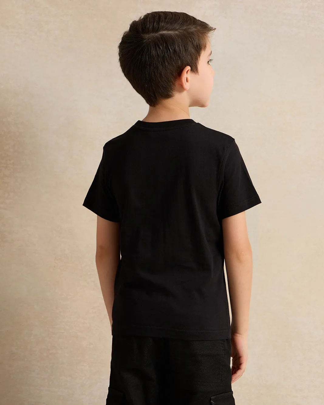 Boys Black Printed T-Shirt sold by Redtag product image thumbnail 3