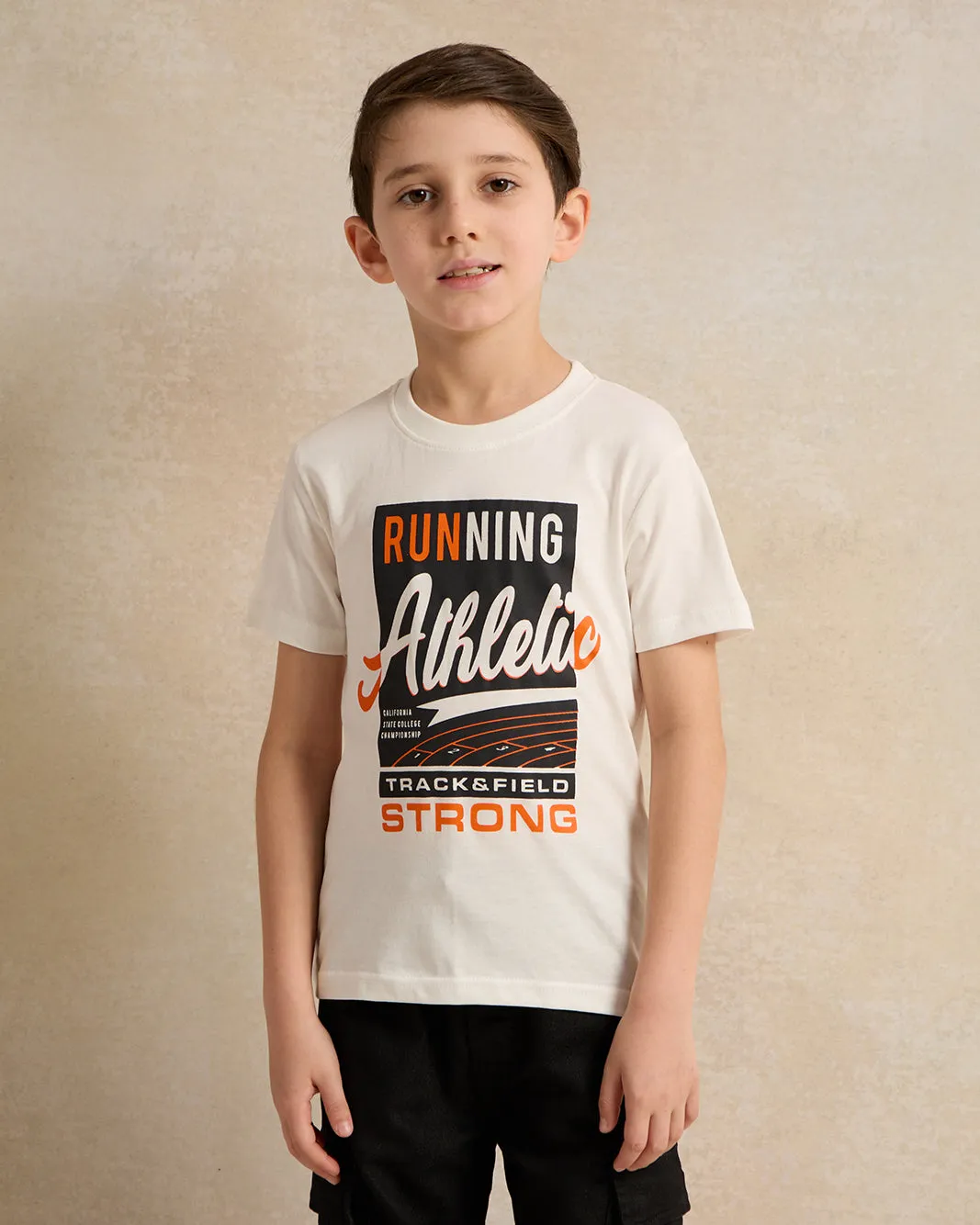 Boys White Printed T-Shirt sold by Redtag