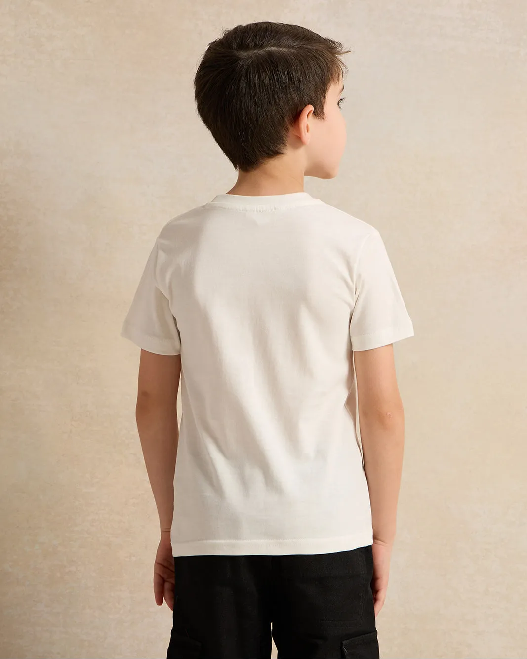 Boys White Printed T-Shirt sold by Redtag product image thumbnail 3