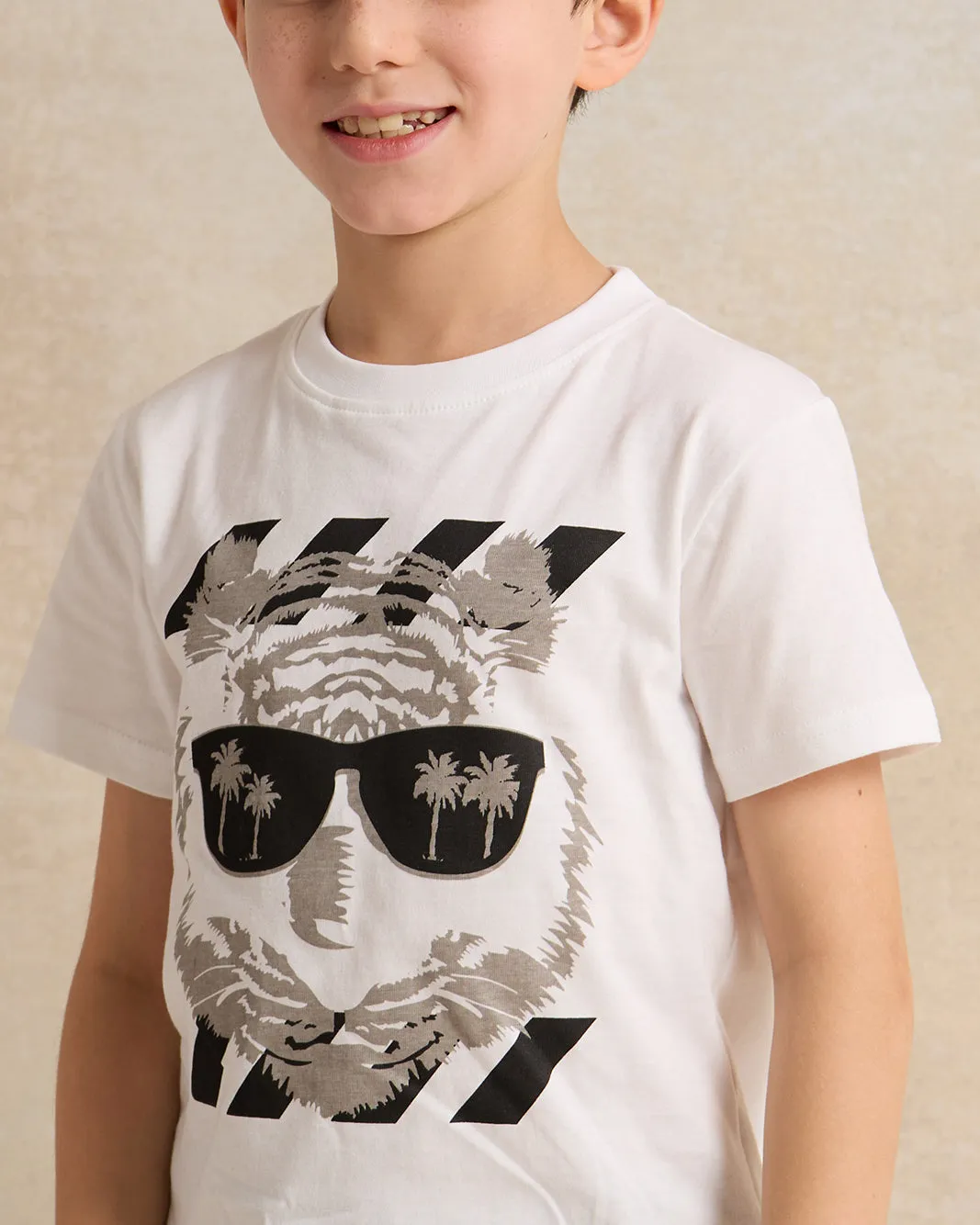 Boys White Printed T-Shirt sold by Redtag product image thumbnail 4