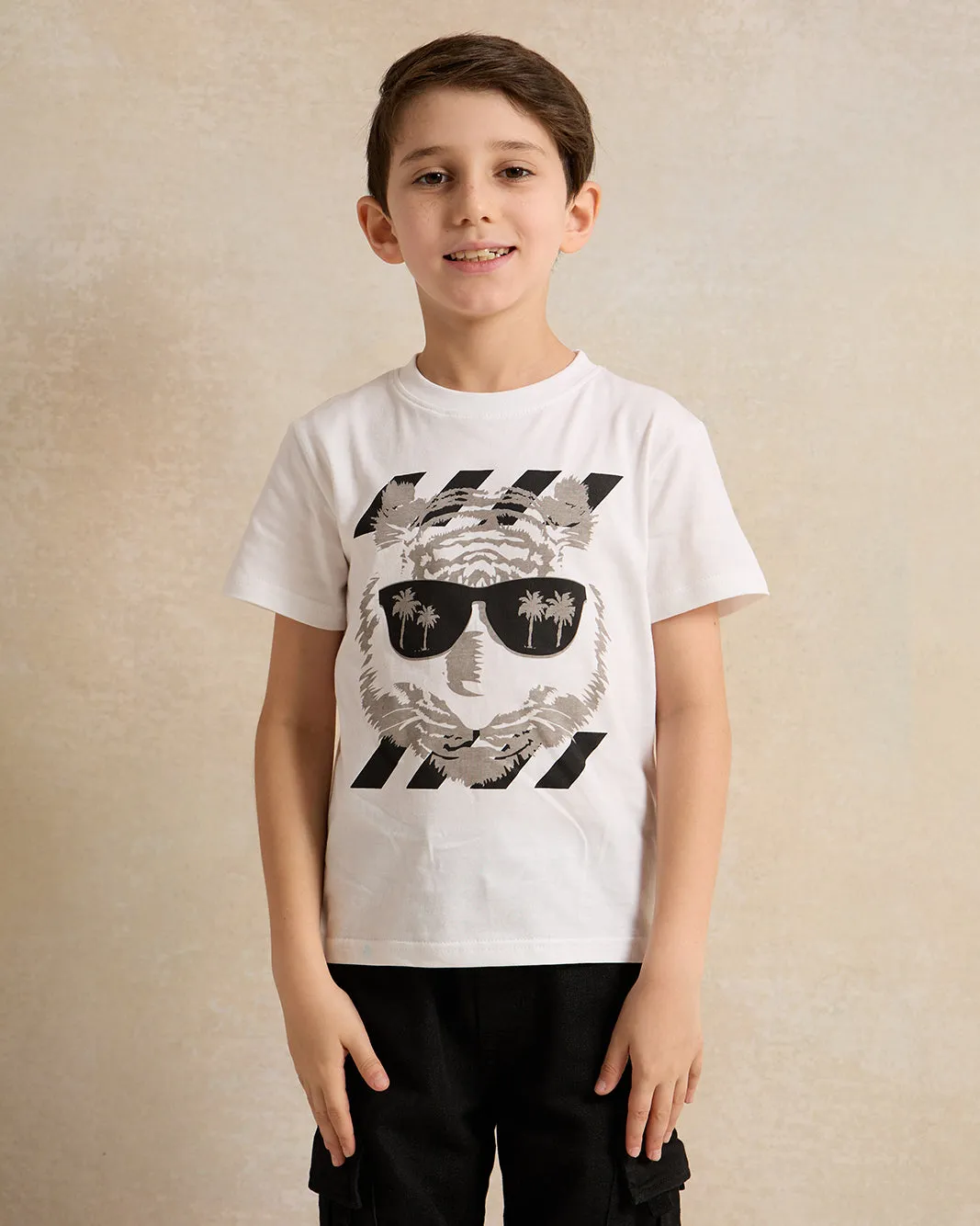 Boys White Printed T-Shirt sold by Redtag