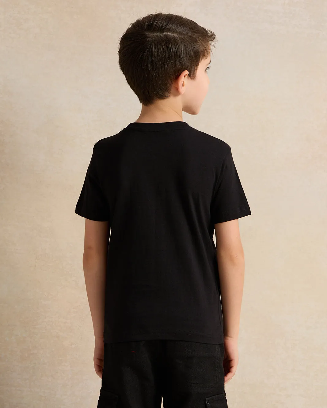 Boys Black Printed T-Shirt sold by Redtag product image thumbnail 3