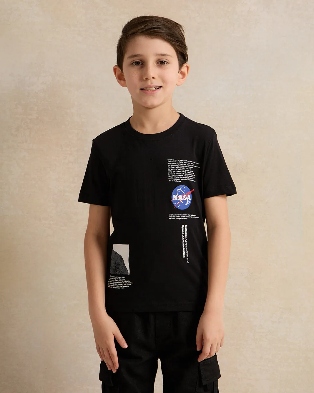 Boys Black Printed T-Shirt sold by Redtag