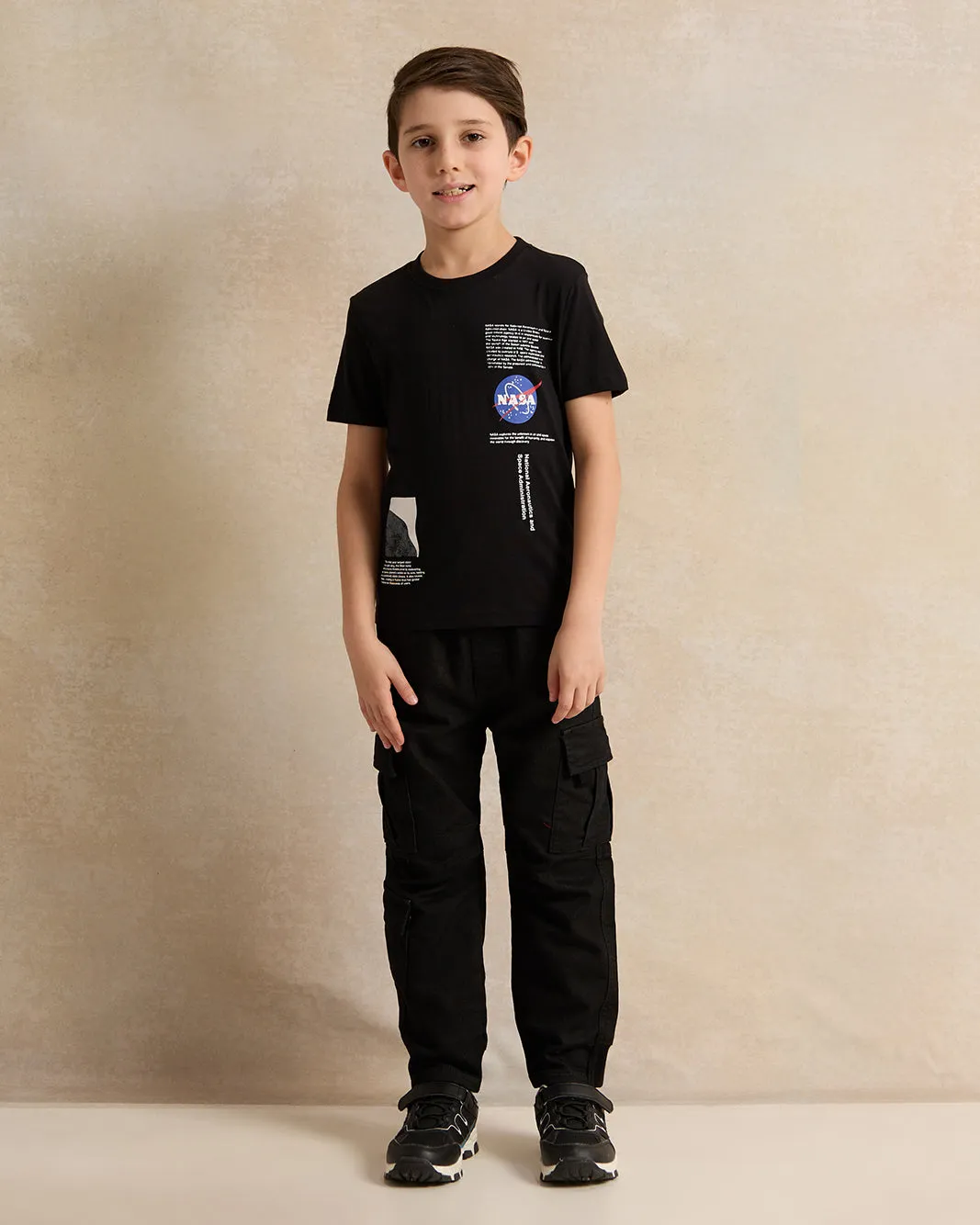 Boys Black Printed T-Shirt sold by Redtag product image thumbnail 2