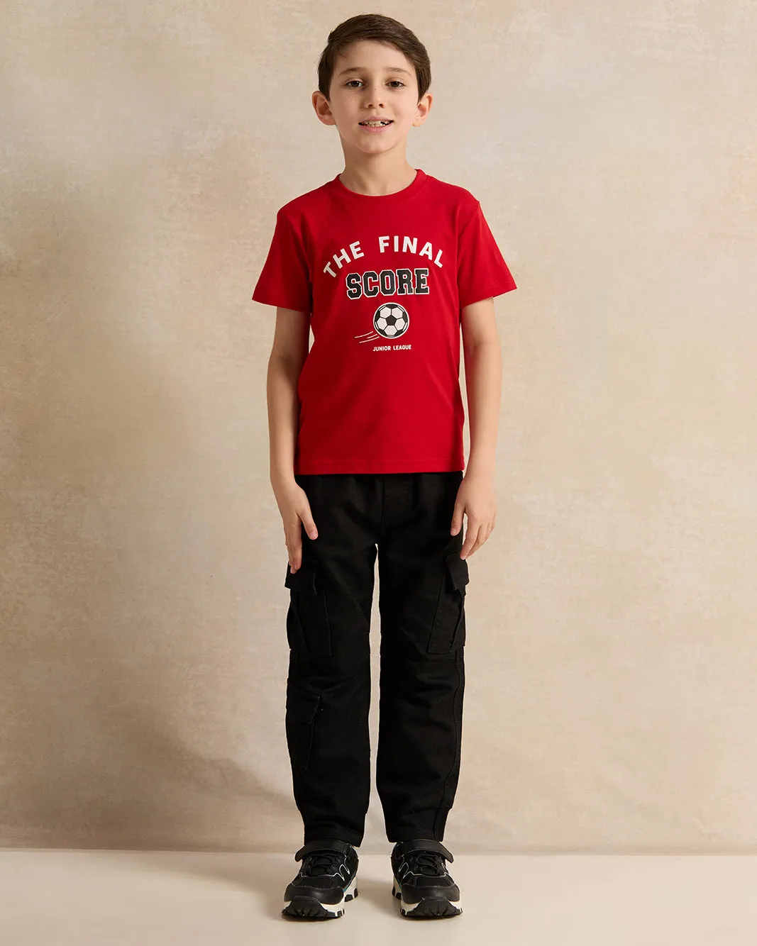 Boys Red Printed T-Shirt sold by Redtag product image thumbnail 2