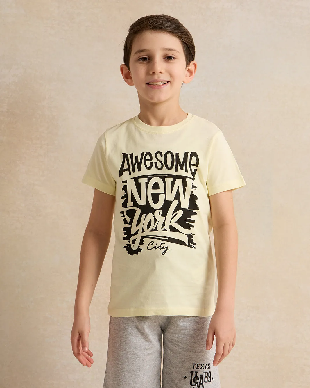 Boys Yellow And Grey Printed Pyjama Set (2 Piece) sold by Redtag product image thumbnail 2