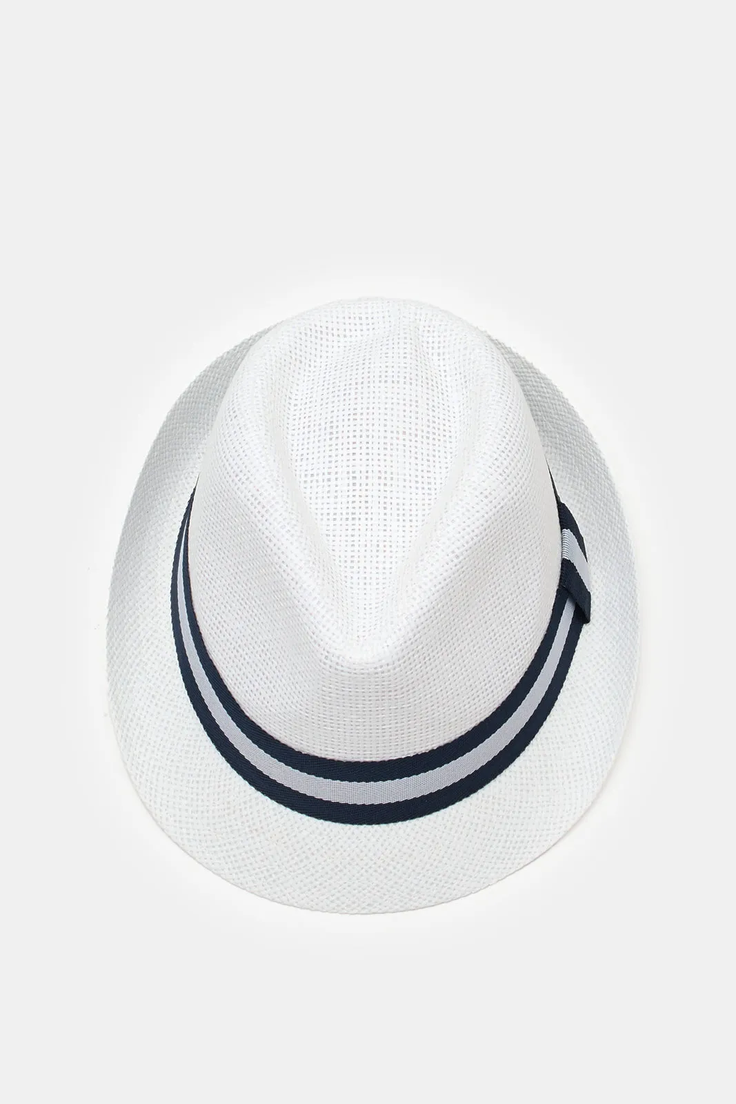 Men White Fedora Hats With Band sold by Redtag product image thumbnail 3