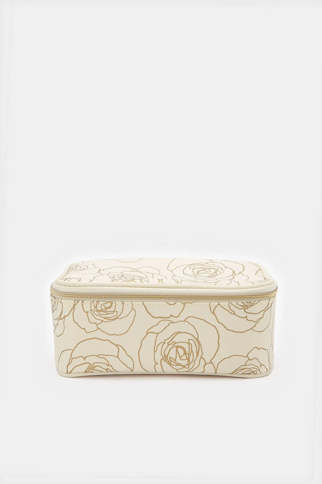 Women Beige And Gold Printed Cosmetic Pouch Set (4 Piece) sold by Redtag product image thumbnail 3