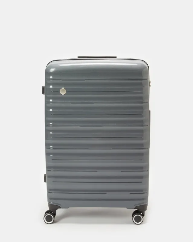 Grey Textured Trolley Luggage Trolley (24 Inch) sold by Redtag