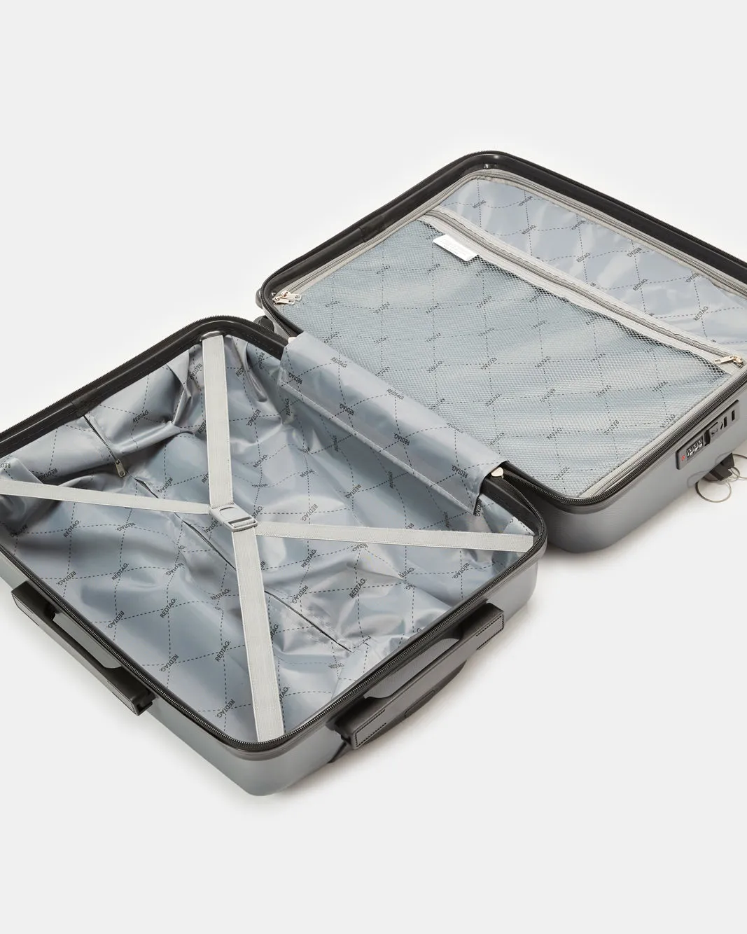 Grey Textured Trolley Luggage Trolley (20 Inch) sold by Redtag product image thumbnail 5