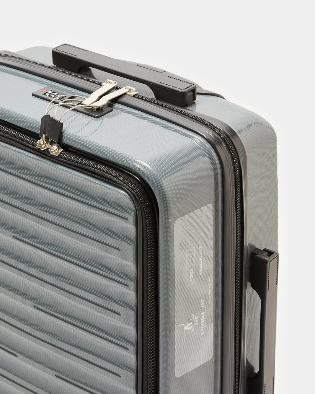 Grey Textured Trolley Luggage Trolley (20 Inch) sold by Redtag product image thumbnail 3